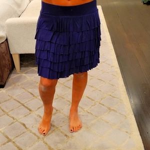 NWT WOMEN'S LINDA LEAL NAVY BLUE KNEE LENGTH STRETCH SKIRT